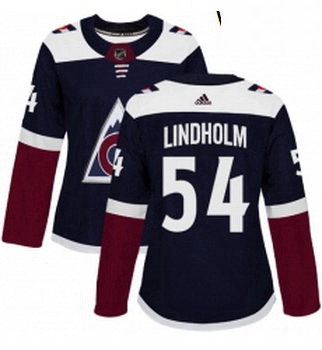 Womens Adidas Colorado Avalanche 54 Anton Lindholm Authentic Navy Blue Alternate NHL Jersey