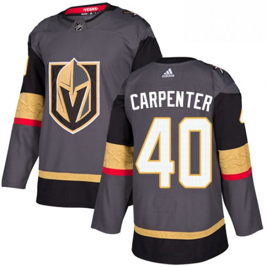 Youth Adidas Vegas Golden Knights 40 Ryan Carpenter Authentic Gray Home NHL Jerse