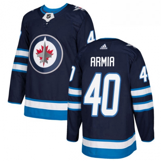 Youth Adidas Winnipeg Jets 40 Joel Armia Premier Navy Blue Home NHL Jersey