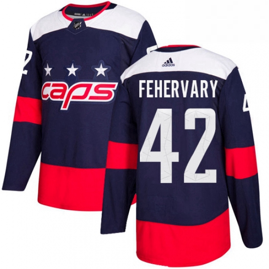 Youth Adidas Washington Capitals 42 Martin Fehervary Authentic Navy Blue 2018 Stadium Series NHL Jer