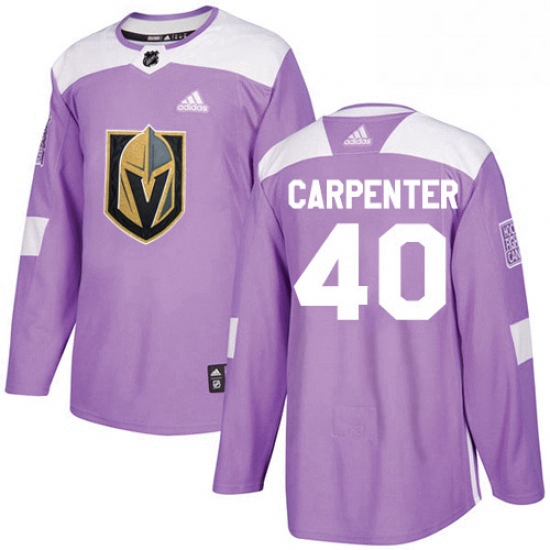 Youth Adidas Vegas Golden Knights 40 Ryan Carpenter Authentic Purple Fights Cancer Practice NHL Jers