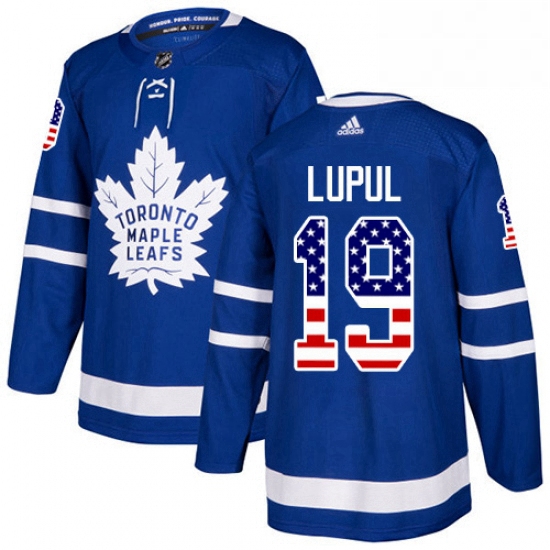 Youth Adidas Toronto Maple Leafs 19 Joffrey Lupul Authentic Royal Blue USA Flag Fashion NHL Jersey