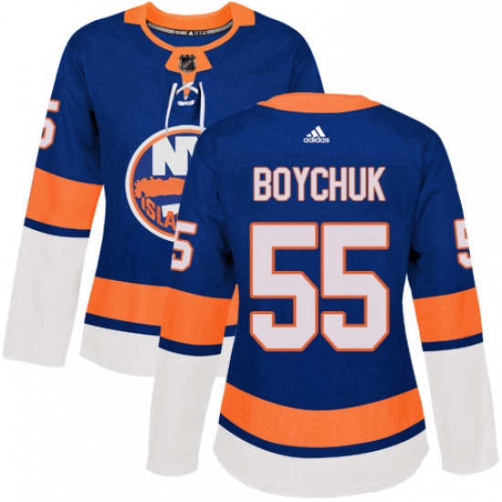 Womens Adidas New York Islanders 55 Johnny Boychuk Authentic Royal Blue Home NHL Jersey