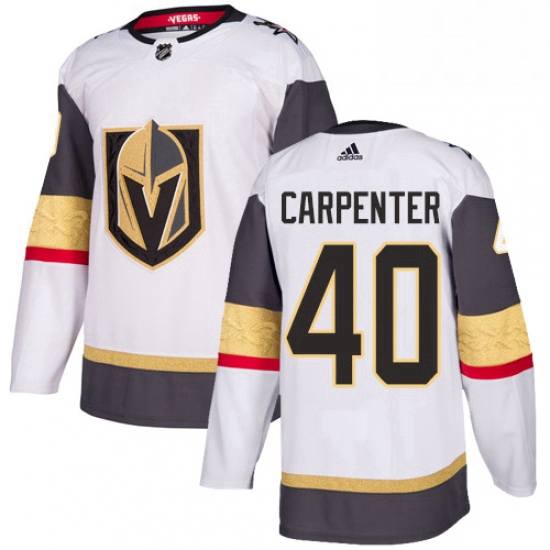 Youth Adidas Vegas Golden Knights 40 Ryan Carpenter Authentic White Away NHL Jersey