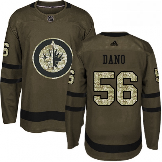 Youth Adidas Winnipeg Jets 56 Marko Dano Authentic Green Salute to Service NHL Jersey