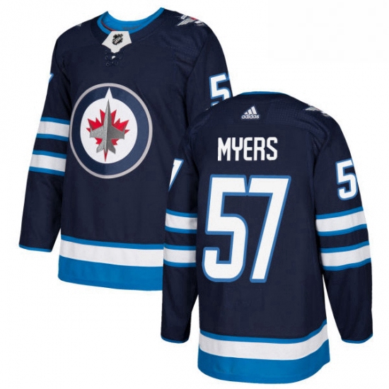 Youth Adidas Winnipeg Jets 57 Tyler Myers Authentic Navy Blue Home NHL Jersey