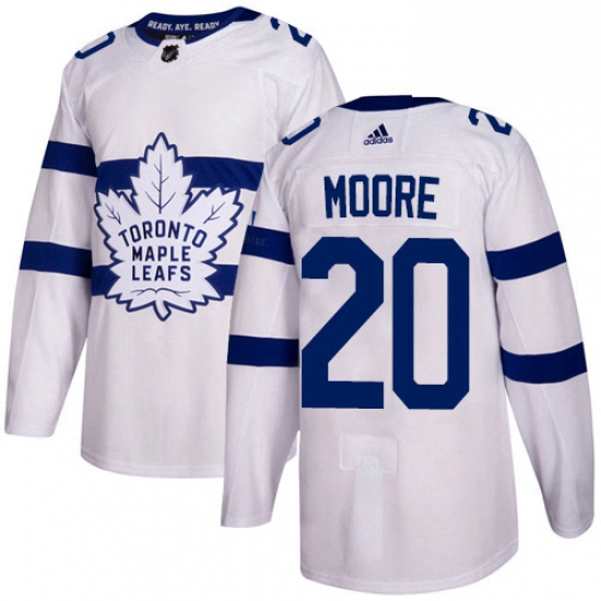 Youth Adidas Toronto Maple Leafs 20 Dominic Moore Authentic White 2018 Stadium Series NHL Jersey