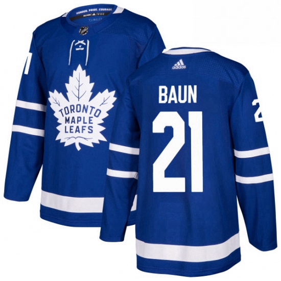 Youth Adidas Toronto Maple Leafs 21 Bobby Baun Authentic Royal Blue Home NHL Jersey