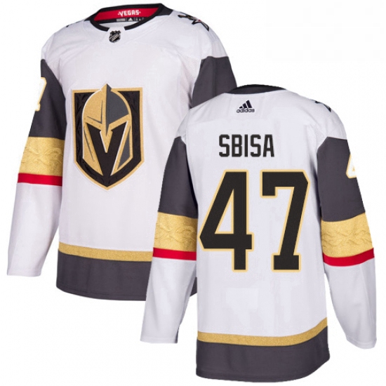 Youth Adidas Vegas Golden Knights 47 Luca Sbisa Authentic White Away NHL Jersey