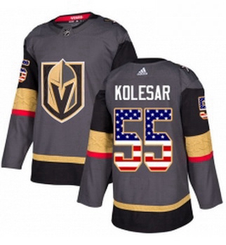 Youth Adidas Vegas Golden Knights 55 Keegan Kolesar Authentic Gray USA Flag Fashion NHL Jersey