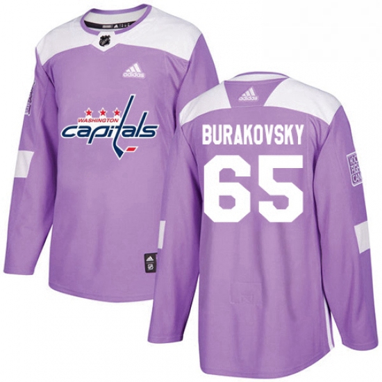 Youth Adidas Washington Capitals 65 Andre Burakovsky Authentic Purple Fights Cancer Practice NHL Jer