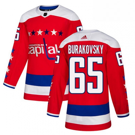 Youth Adidas Washington Capitals 65 Andre Burakovsky Authentic Red Alternate NHL Jersey