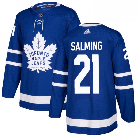 Youth Adidas Toronto Maple Leafs 21 Borje Salming Authentic Royal Blue Home NHL Jersey