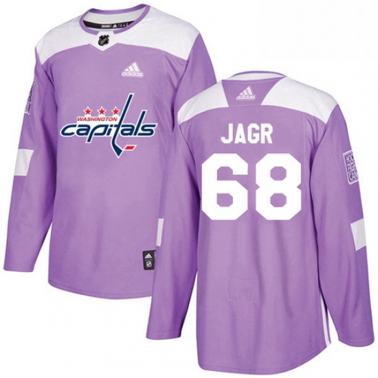 Youth Adidas Washington Capitals 68 Jaromir Jagr Authentic Purple Fights Cancer Practice NHL Jersey