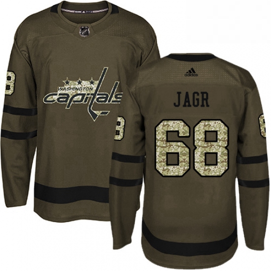 Youth Adidas Washington Capitals 68 Jaromir Jagr Premier Green Salute to Service NHL Jersey