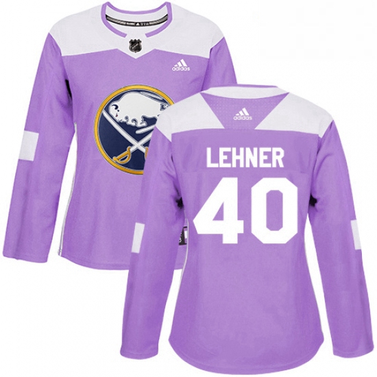 Womens Adidas Buffalo Sabres 40 Robin Lehner Authentic Purple Fights Cancer Practice NHL Jersey