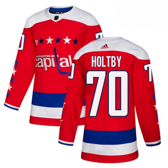 Youth Adidas Washington Capitals 70 Braden Holtby Authentic Red Alternate NHL Jersey