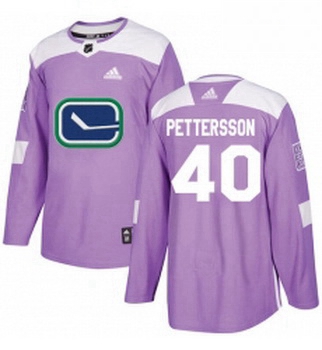 Youth Adidas Vancouver Canucks 40 Elias Pettersson Purple Authentic Fights Cancer Stitched NHL Jerse