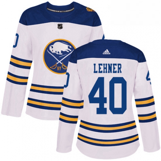 Womens Adidas Buffalo Sabres 40 Robin Lehner Authentic White 2018 Winter Classic NHL Jersey