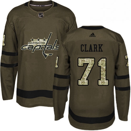 Youth Adidas Washington Capitals 71 Kody Clark Authentic Green Salute to Service NHL Jerse