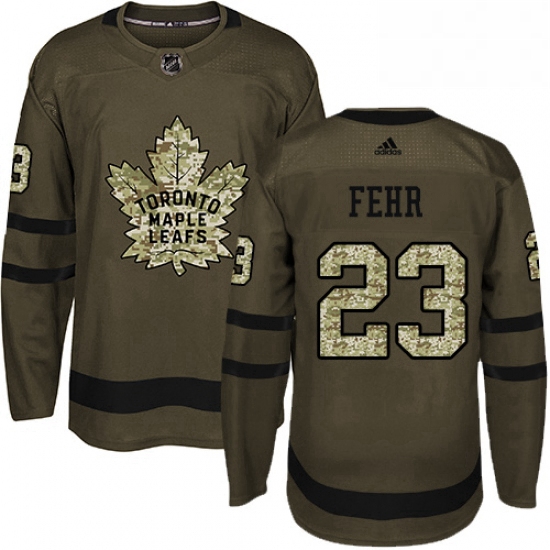 Youth Adidas Toronto Maple Leafs 23 Eric Fehr Authentic Green Salute to Service NHL Jersey