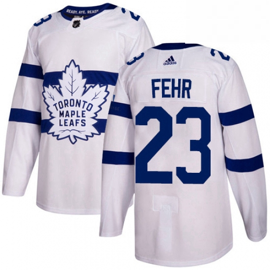 Youth Adidas Toronto Maple Leafs 23 Eric Fehr Authentic White 2018 Stadium Series NHL Jersey