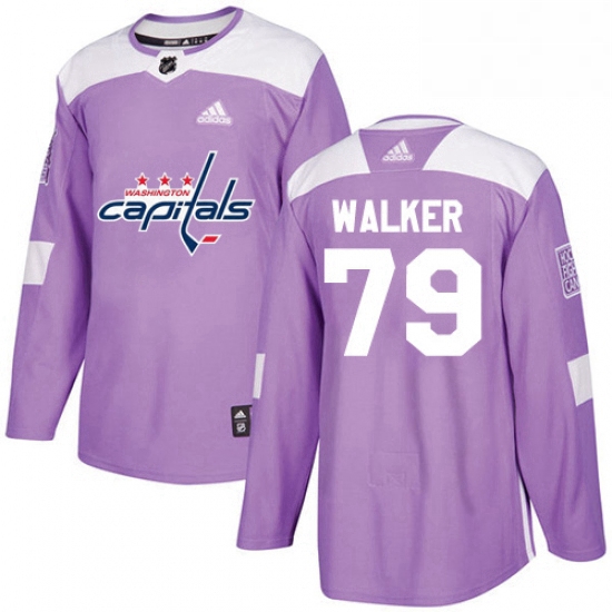 Youth Adidas Washington Capitals 79 Nathan Walker Authentic Purple Fights Cancer Practice NHL Jersey