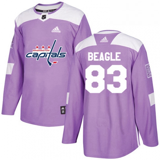 Youth Adidas Washington Capitals 83 Jay Beagle Authentic Purple Fights Cancer Practice NHL Jersey