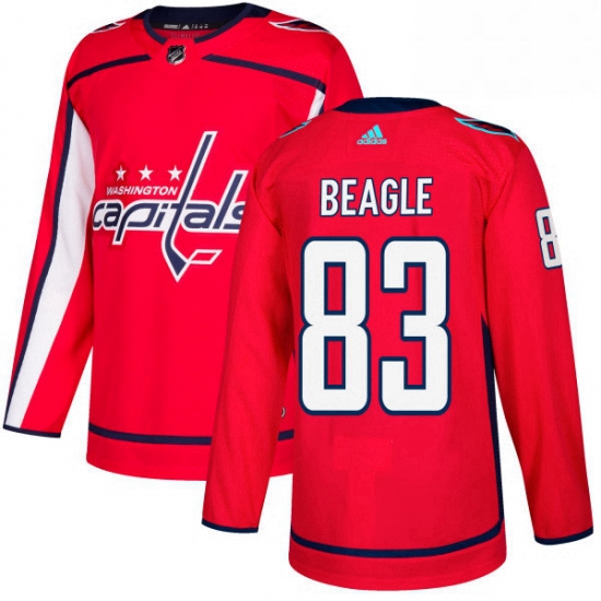 Youth Adidas Washington Capitals 83 Jay Beagle Premier Red Home NHL Jersey