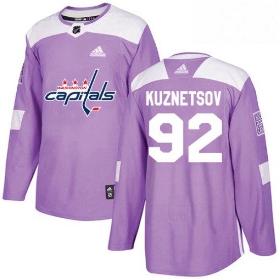 Youth Adidas Washington Capitals 92 Evgeny Kuznetsov Authentic Purple Fights Cancer Practice NHL Jer