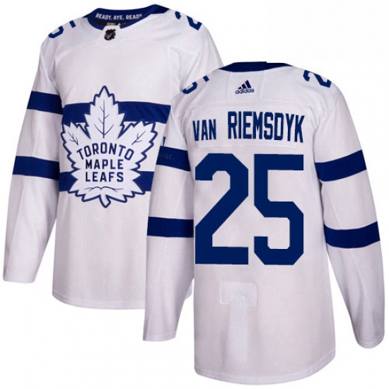 Youth Adidas Toronto Maple Leafs 25 James Van Riemsdyk Authentic White 2018 Stadium Series NHL Jerse