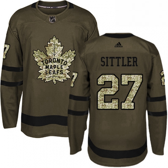 Youth Adidas Toronto Maple Leafs 27 Darryl Sittler Authentic Green Salute to Service NHL Jersey