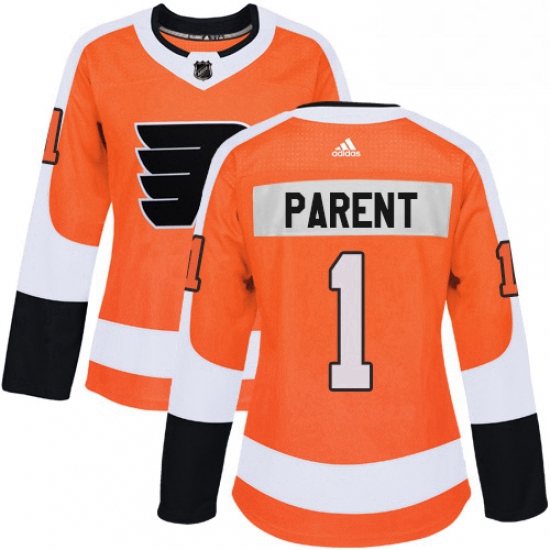 Womens Adidas Philadelphia Flyers 1 Bernie Parent Authentic Orange Home NHL Jersey