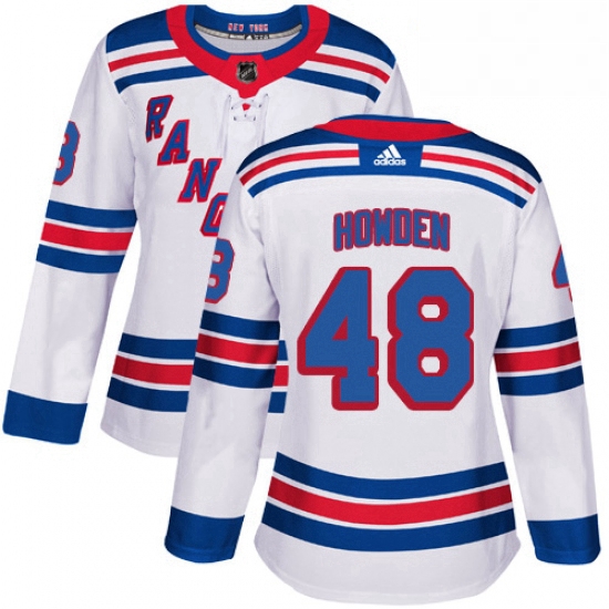 Womens Adidas New York Rangers 48 Brett Howden Authentic White Away NHL Jersey