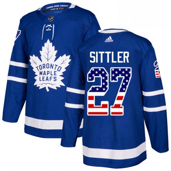 Youth Adidas Toronto Maple Leafs 27 Darryl Sittler Authentic Royal Blue USA Flag Fashion NHL Jersey