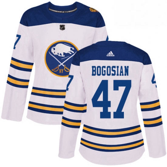 Womens Adidas Buffalo Sabres 47 Zach Bogosian Authentic White 2018 Winter Classic NHL Jersey