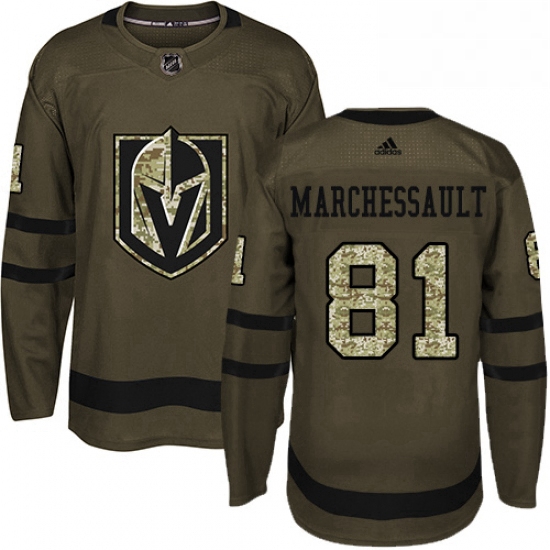 Youth Adidas Vegas Golden Knights 81 Jonathan Marchessault Authentic Green Salute to Service NHL Jer