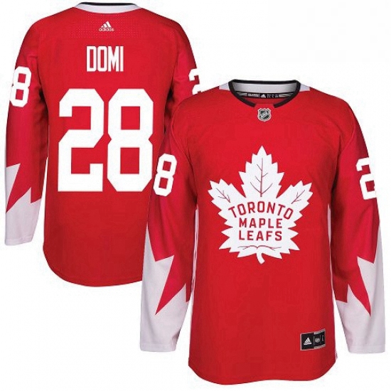 Youth Adidas Toronto Maple Leafs 28 Tie Domi Authentic Red Alternate NHL Jersey