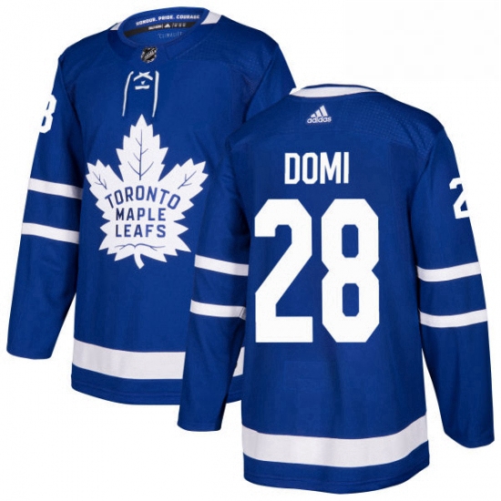 Youth Adidas Toronto Maple Leafs 28 Tie Domi Authentic Royal Blue Home NHL Jersey