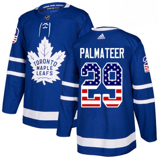 Youth Adidas Toronto Maple Leafs 29 Mike Palmateer Authentic Royal Blue USA Flag Fashion NHL Jersey