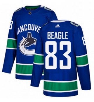 Youth Adidas Vancouver Canucks 83 Jay Beagle Authentic Blue Home NHL Jersey