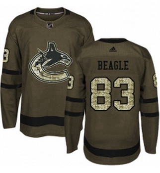 Youth Adidas Vancouver Canucks 83 Jay Beagle Authentic Green Salute to Service NHL Jersey