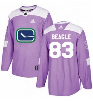 Youth Adidas Vancouver Canucks 83 Jay Beagle Authentic Purple Fights Cancer Practice NHL Jersey