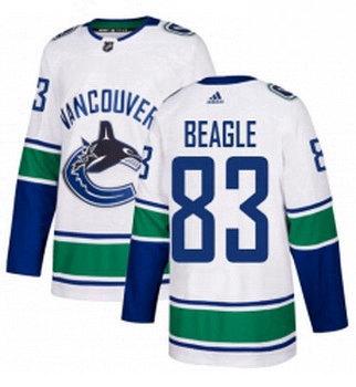 Youth Adidas Vancouver Canucks 83 Jay Beagle Authentic White Away NHL Jersey