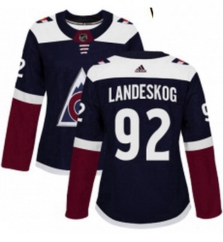 Womens Adidas Colorado Avalanche 92 Gabriel Landeskog Authentic Navy Blue Alternate NHL Jersey