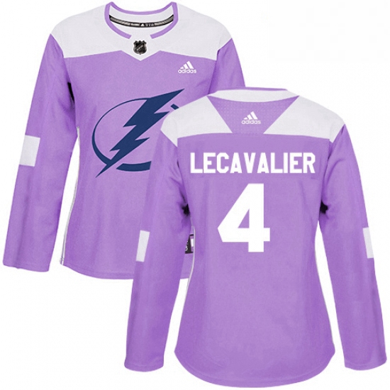 Womens Adidas Tampa Bay Lightning 4 Vincent Lecavalier Authentic Purple Fights Cancer Practice NHL J