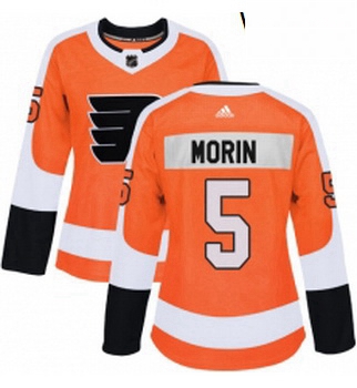 Womens Adidas Philadelphia Flyers 5 Samuel Morin Premier Orange Home NHL Jersey