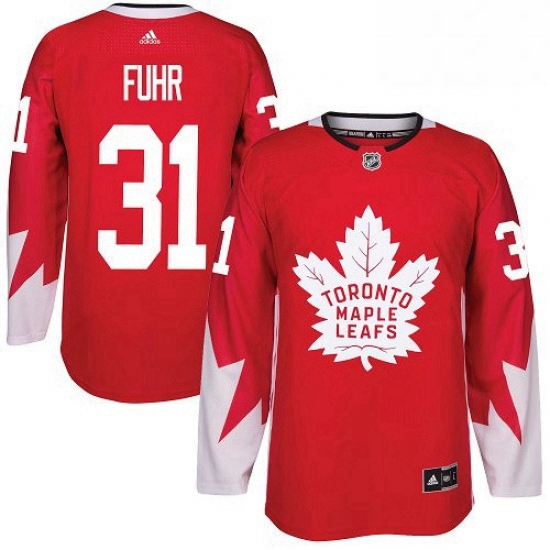 Youth Adidas Toronto Maple Leafs 31 Grant Fuhr Authentic Red Alternate NHL Jersey