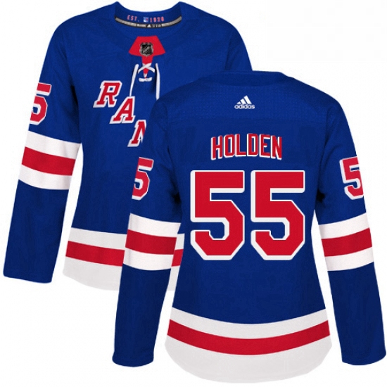 Womens Adidas New York Rangers 55 Nick Holden Authentic Royal Blue Home NHL Jersey