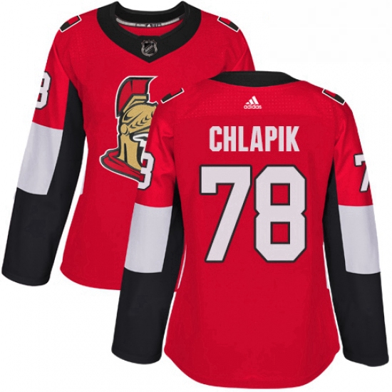 Womens Adidas Ottawa Senators 78 Filip Chlapik Premier Red Home NHL Jersey